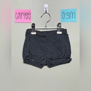 NWOT Carter's Black & White Polka Dot Infant Cuffed Shorts, 0-3M